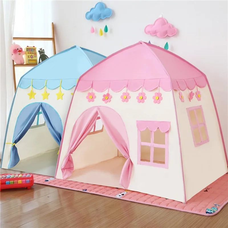 1.35M Portable Baby Tent Toys for Kids Folding Tents Baby Play House Large Girls Pink Princess Castle Children Room Decor