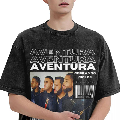 Men T Shirt 2024 Aventura Tour Closing Concert Cycles Washed T Shirts Hippe Beach Tees Y2K Retro Design Cotton Tops New Arrival