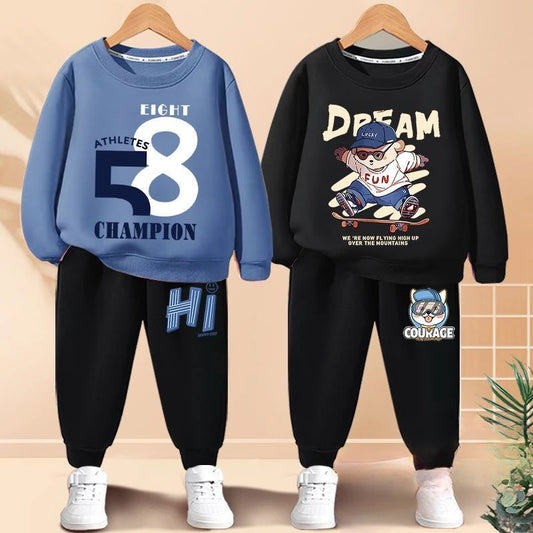 Boys Sweatshirt and Sweatpant Two Piece Suit Children's Clothing Sets Kids Sport Clothes Set Spring Autumn New Boy Tracksuit