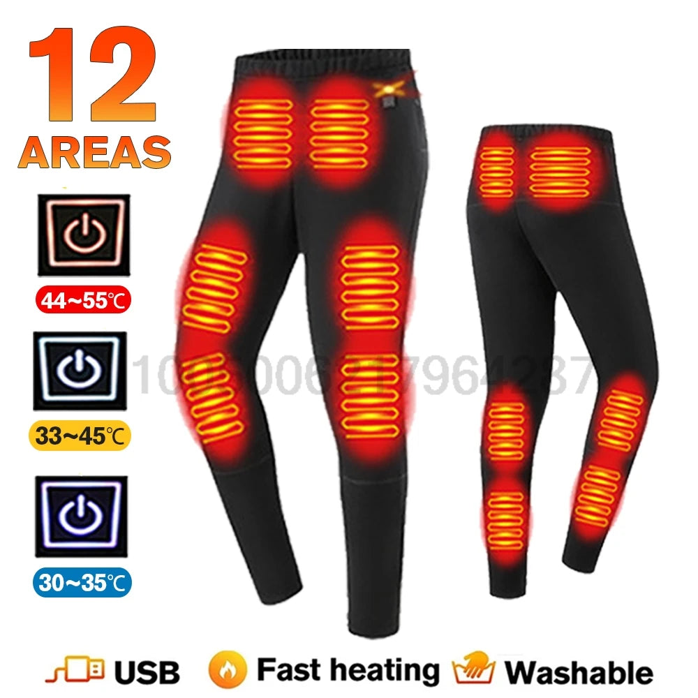 Winter Heated Underwear Set Women Men USB Electric Heating Jacket Winter Sports Thermal Underwear Electric Heated Equipment