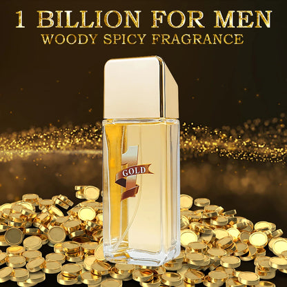 100ML 3.4FL.OZ Men's Perfume, Long Lasting Woody Spicy Notes 1 Billion Cologne, Eau de Parfum, Feronomas Perfume Hombre