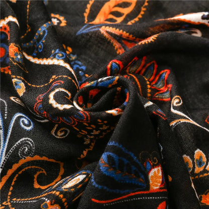 2023 Fashion Spring Autumn Viscose Scarf Shawl Black Cashew Prints Beach Shawl Pashmina Stole Wrap Echarpe Foulards Muslim Hijab