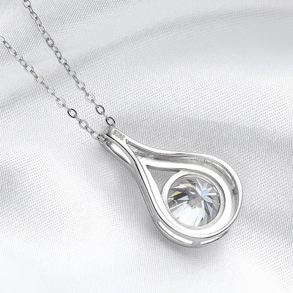 1-5ct Real Moissanite Necklace Sparkling S925 Sterling Silver Jewelry Water Drop