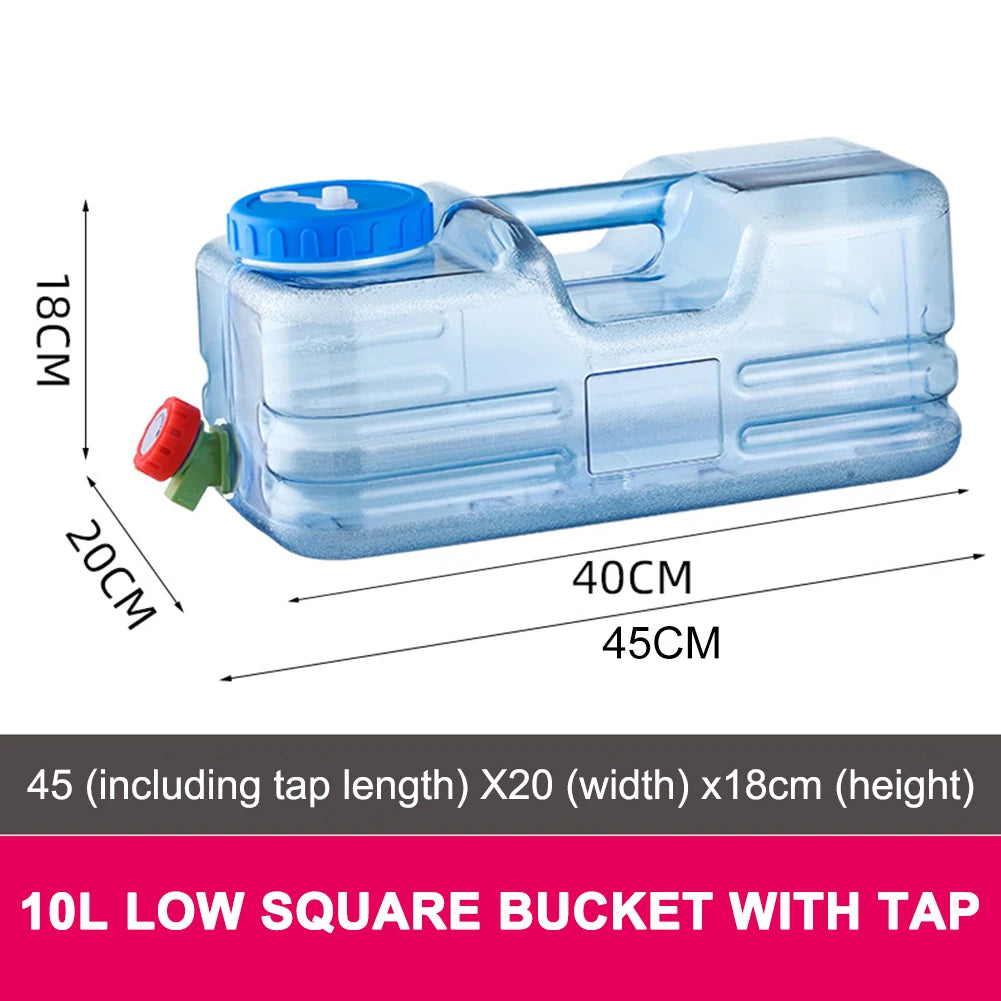 18/20/22L Car Water Buckets Food Grade Water Storage Tanks Driving Pure Car Water Tank Container with Faucet for Outdoor Camping