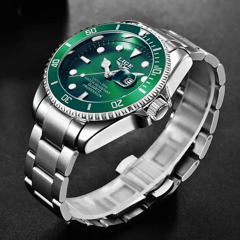 LIGE Top Brand Luxury Fashion Diver Watch Men 30ATM Waterproof Date Clock Sport Watches Mens Quartz Wristwatch Relogio Masculino