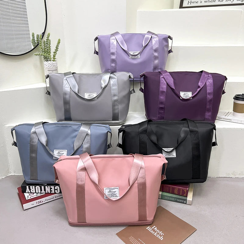 Folding Waterproof Tote Large Capacity Short Distance Travel Bag Dry and Wet Separation Fitness Bag Handbag Luggage Bag