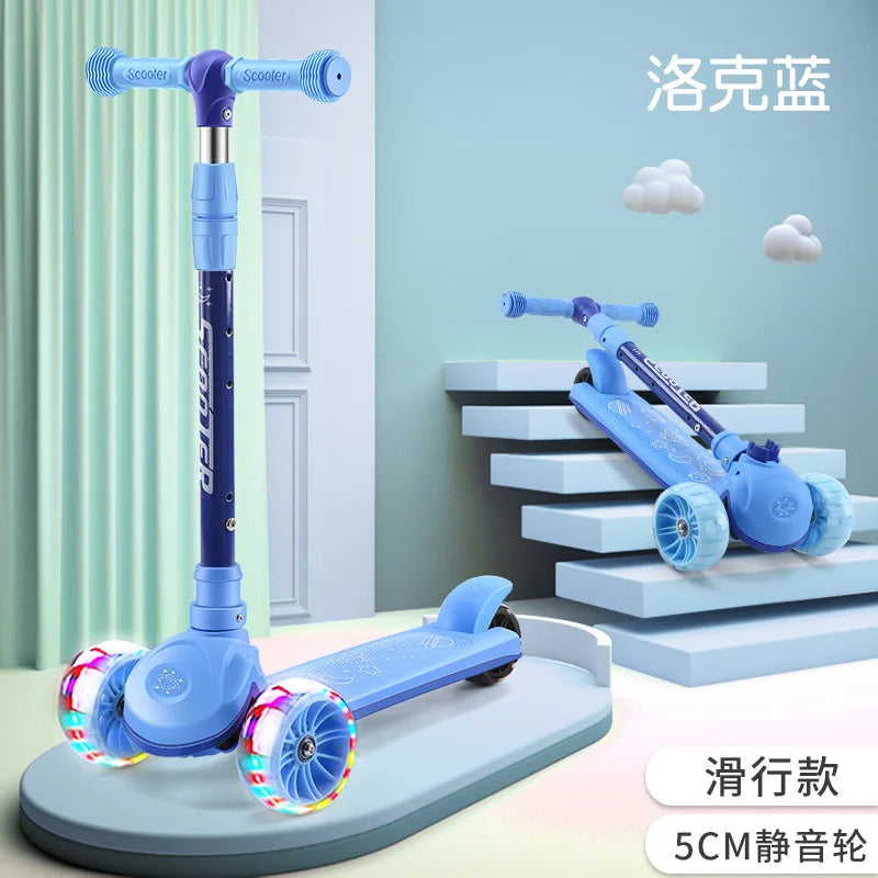 Children's Scooter Wholesale 2-12 Years Old Can Sit Perambulator Music Three Four-Wheel Scooter Scooter Children