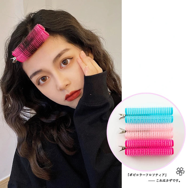 2Pcs Bangs Hair Root Fluffy Lazy Hair Clips Hair Top Styling Hairpins Hair Rollers Bangs Curling Barrel Hair Clips Curlers Tools