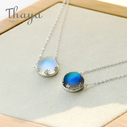 Thaya 55cm Aurora Pendant Necklace Fashion Crystal Chorker Gemstone S925 Silver Necklace for Women Elegant Jewelry for Party