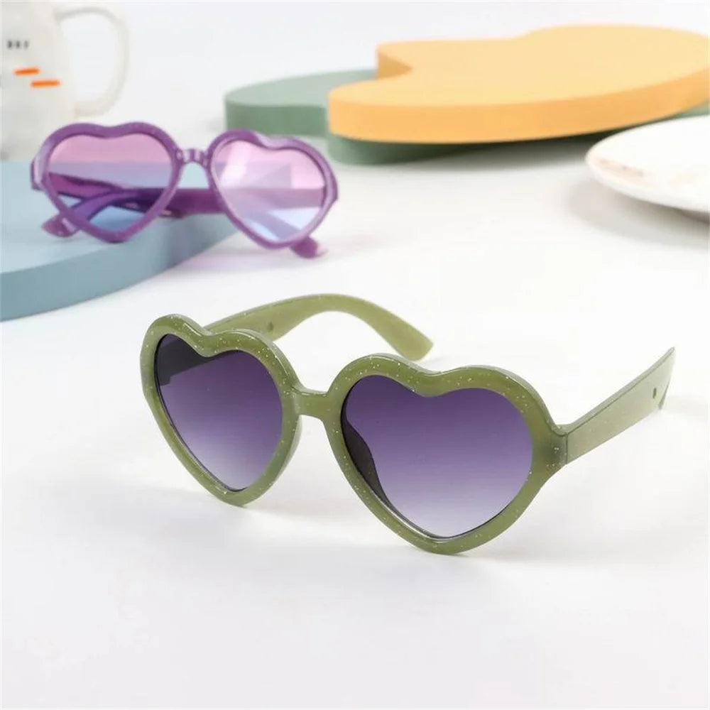 Children Heart  Sunglasses Kids Gradient Lens Fashion Sun Glasses Cartoon Love Baby Sunglasses Boys Girls Sunshade Glasses 2023