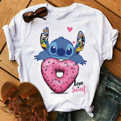 stitch T Shirt Women Summer Tops Cartoon