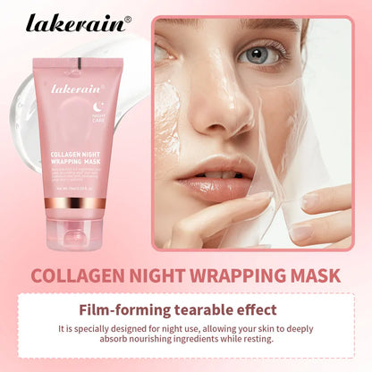 Night Collagen Wrapping Mask Rejuvenation Moisturizing Brightening Korean Face Mask Make Glowy Skin Elasticity Facial Mask