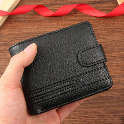 New Men Short Bifold PU Leather Wallet