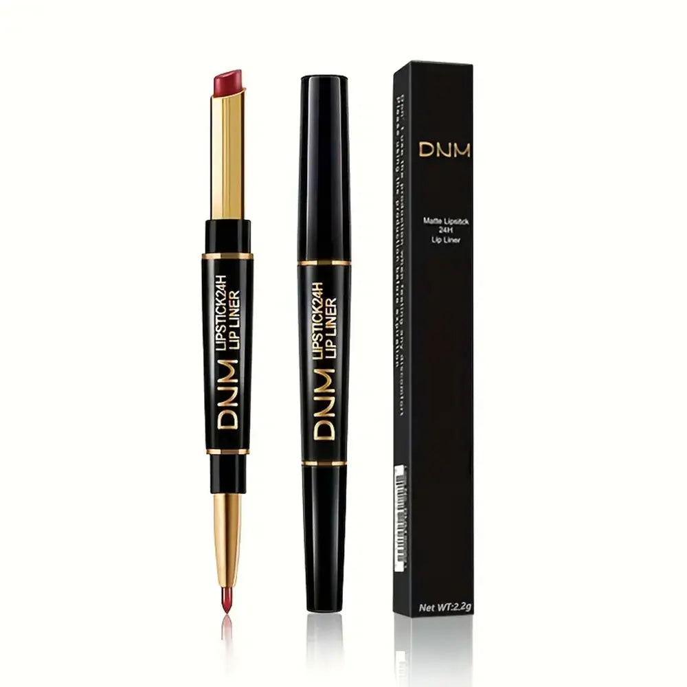 Double-ended Non-stick Cup Long Lasting Lipstick Lip Liner High Pigmented Waterproof Valentine's Day Gifts