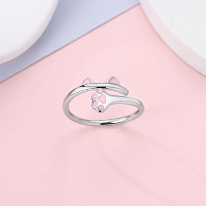 Ladies' Ring 925 Sterling Silver Flower And Butterfly Adjustable Size Sweet Ring Wedding Party Colorful Zircon Luxury jewelry