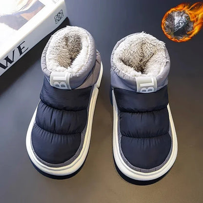 Winter Snow Boots Men Women 2025 New Lovers Plush Thick Comfortable Cotton Shoes Waterproof Anti Slip Outdoor Casual Shoes Flats