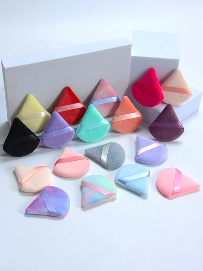 2 件 Triangle Powder Puff Face Makeup Sponge Soft Velvet Cosmetic Puff Blender Beauty Foundation Sponge Make up Accessories