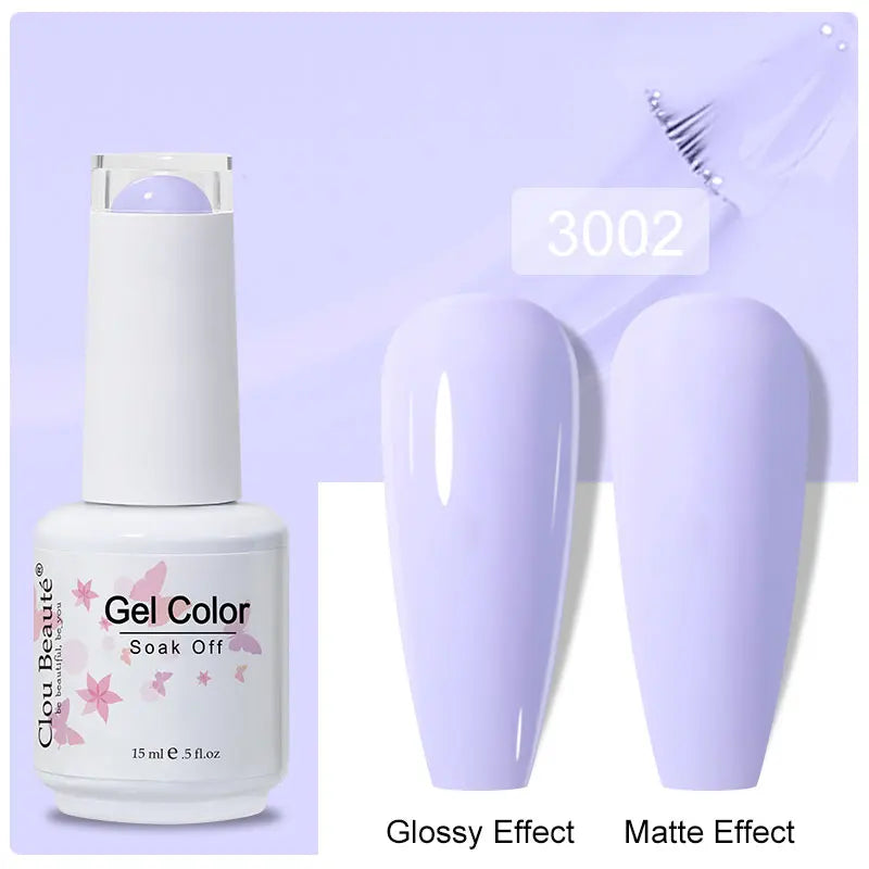 Clou Beaute Gel Nail Polish Pretty Color Salon Professional Sugar Nails Art Gels Varnish Soak Off UV LED 15ml Gel Polish Lacquer