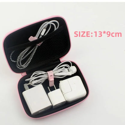 Kawaii Sanrio Hello Kitty Kuromi Pochacco Data Cable Protection Bag Mobile Phone Charger Earphone USB Portable Storage Box Gift