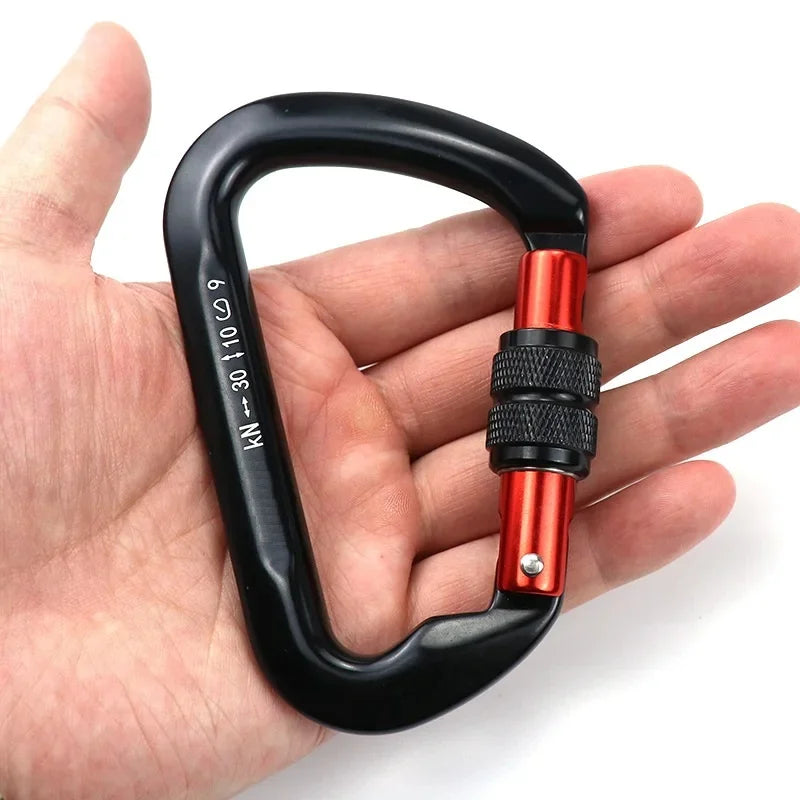 Carabiner Rock Climbing Mountain Landing 30kN High Altitude Operation Equipment Outdoor Aluminum Alloy Safety Buckle Hook