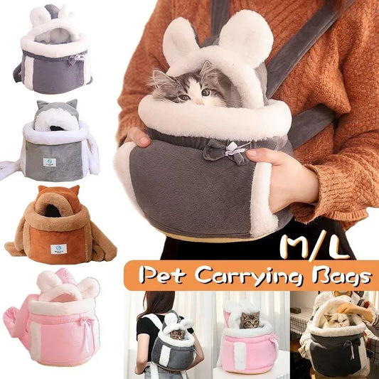 Cat Bag, Pet Tote Bag, Outdoor Portable Plush Backpack, Winter Warm Cat Bed, Small Dog Carrying Bag, Pet Backpack