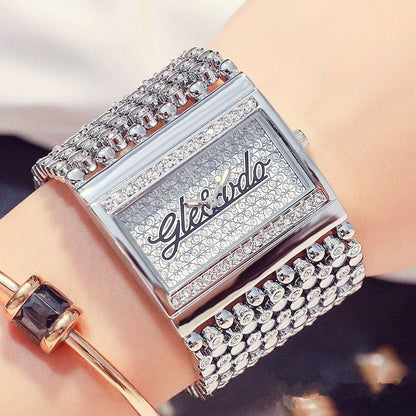 Square Women Silver Watches Top Brand Luxury Ladies Wrist Watches Female Clock relogio feminino Dropship Rhinestone