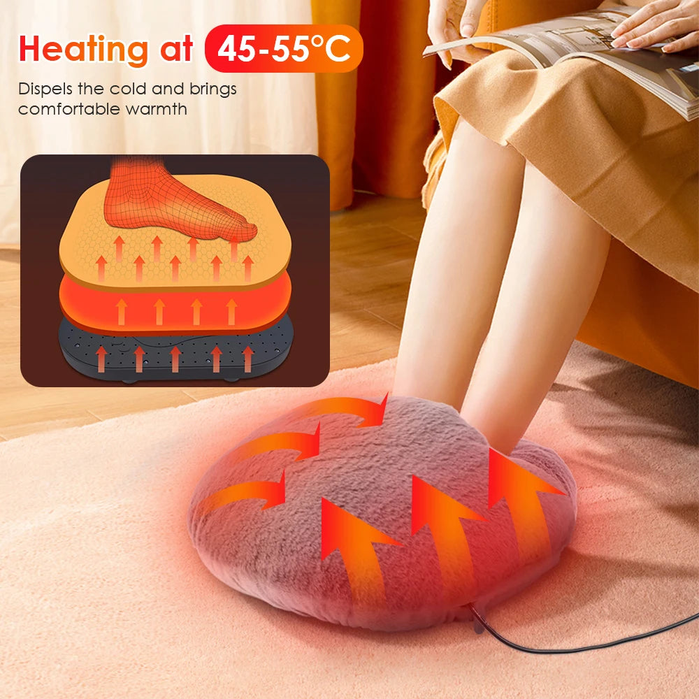 Electric Foot Warmer Heater Constant Temperature Heating Pad Soft Velvet Washable Winter Warm Foot for Home Bedroom Feet Warmer