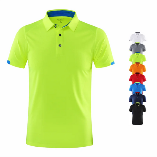 Quick Drying Short Sleeved Polo Shirt Golf Company Group Brand Breathable Lapel Sports Short Sleeved 8-Color Large