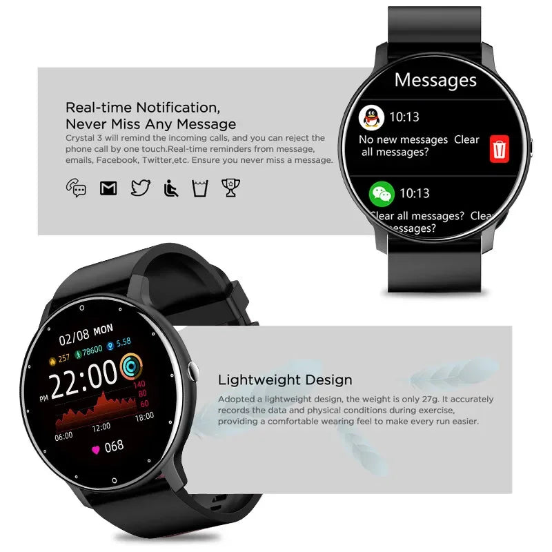 Smart Watch Men Bluetooth Call 24H Heart Rate Monitor Women Sports Fitness IP67 Waterproof Smart Watch For Android IOS 2024 New