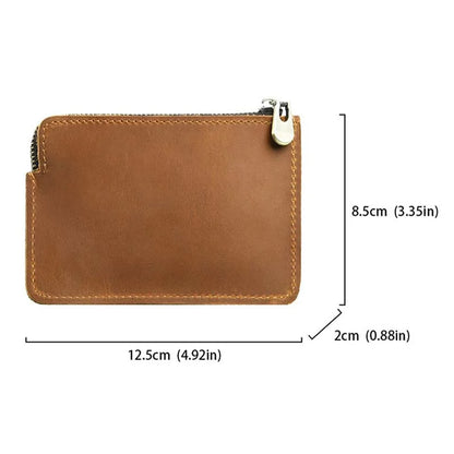 AIGUONIU High Quality Genuine Leather Waist Bag Small Pouch Crazy Horse Cowhide Design Waist Pack Phone Pouch Waist Belt Unisex