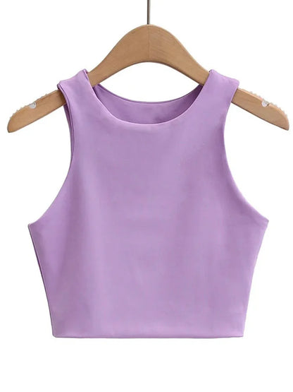 Summer Fashion Women Sexy Slim Tops O-neck Sleeveless Double Nylon Ladies Good Quality Tank Tops 6 Colors