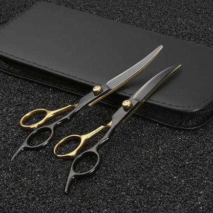 6.5 Inch Pet  Grooming Scissors Kit  Cat Hair Thinning Shear Pet Scissors Set Blackgold  Dog Scissors