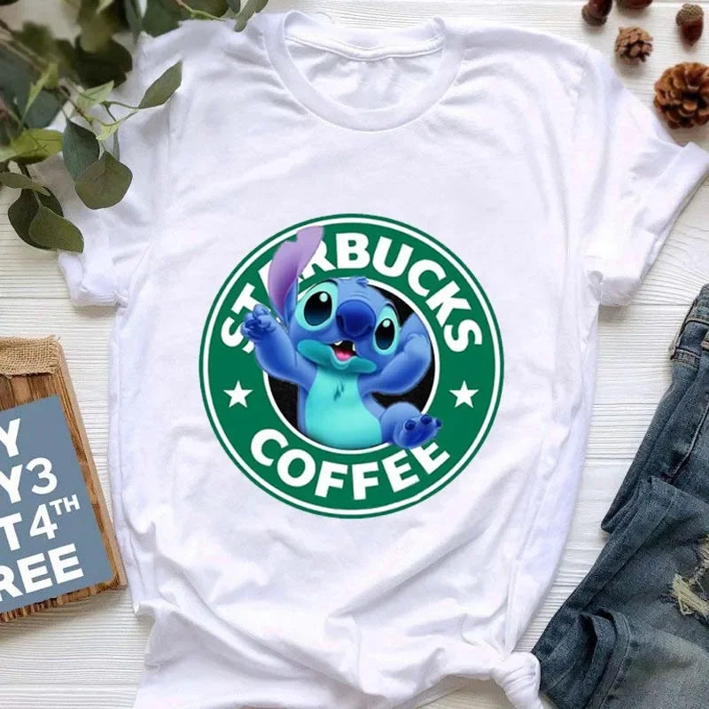 stitch T Shirt Women Summer Tops Cartoon