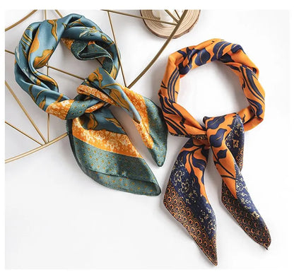 2023 Blooming Cashew Print Square Scarf Women Bandana Hairband Lady Head Wraps Female Shawl Fashion Neckerchief New