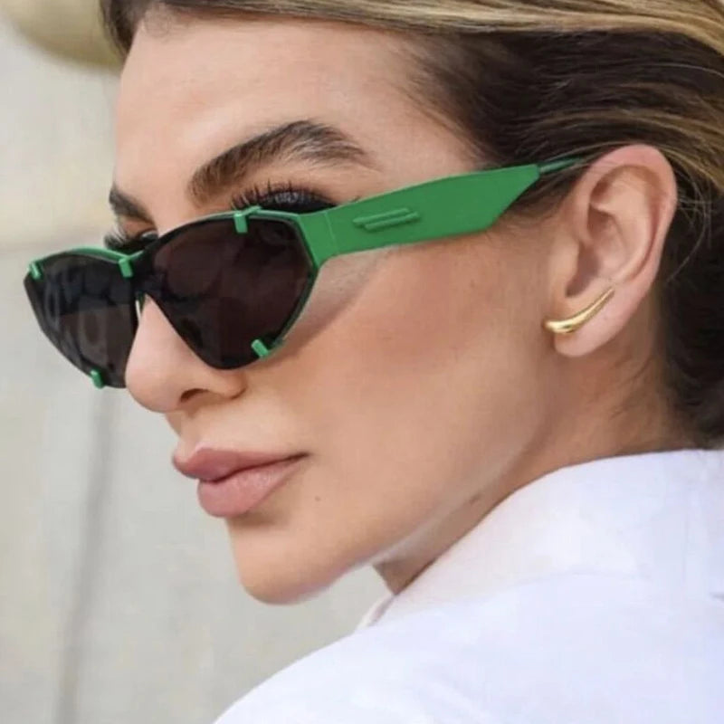 Fashion Rimless Sunglasses For Women Brand Design Trendy One Piece Sun Glasses Shades UV400 Eyewear Small Punk Sports