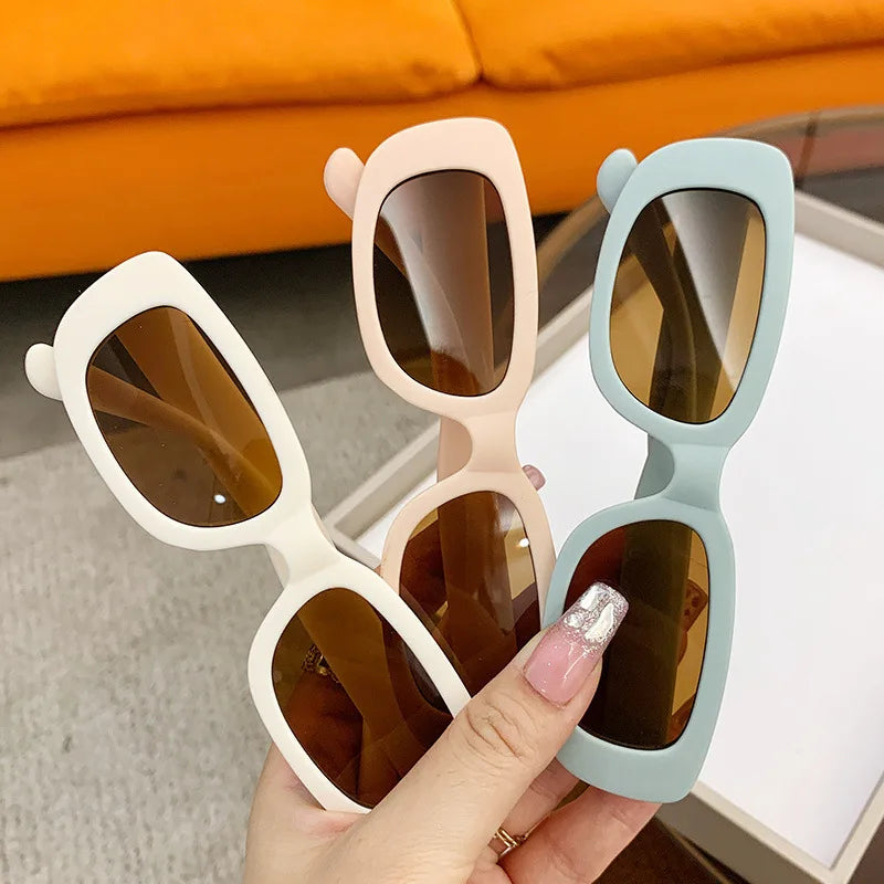 Kids Sunglasses 2-10 Years Girls Boys Retro Rectangle Glasses Children Vintage Eyewear UV400 Sun Protection Eyeglasses 2023 New