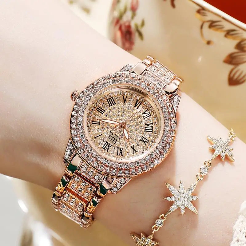 2024 Hot Sell Women Watches Top Brand Rose Gold Watches For Women Quartz Ladies For Watches Women Holiday Gift Skirt Accessories