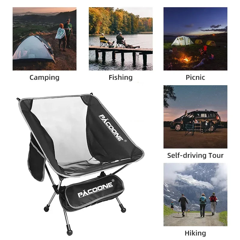 Travel Ultralight Folding Aluminum Chair Superhard High Load Outdoor Camping Portable Beach Hiking Picnic Seat Fishing Chair