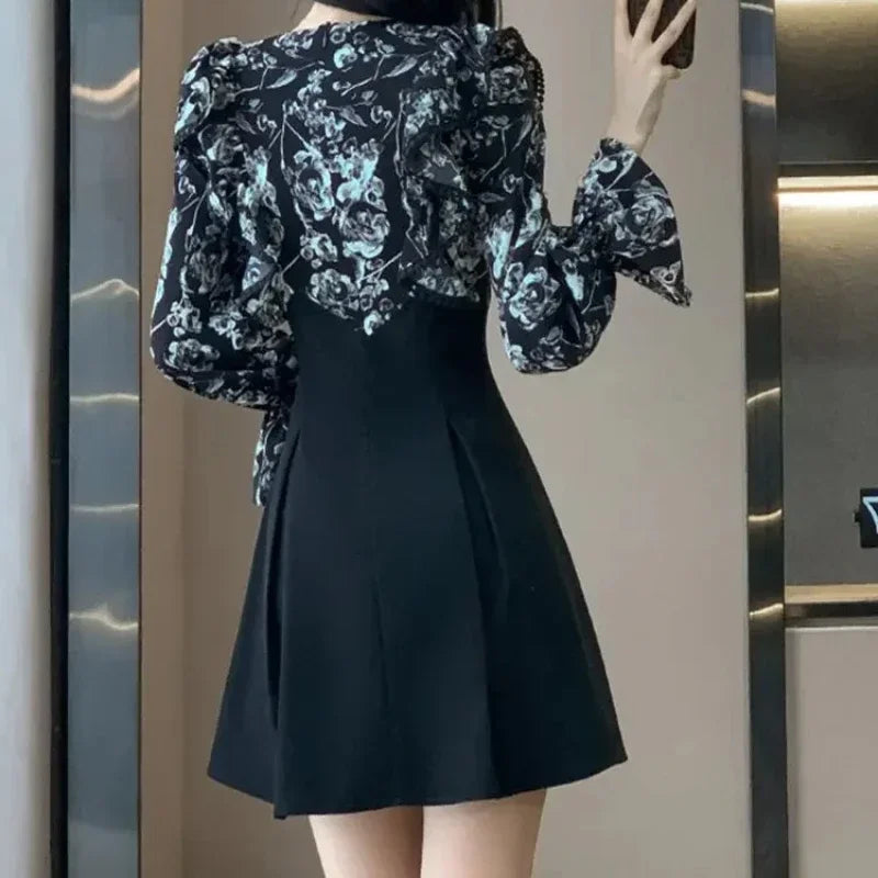 New In Woman Long Sleeve Dress Spring Autumn Dresses for Women Floral Curvy Fashion Summer 2025 Full Korean Style Loose Clothes