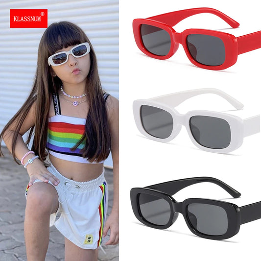 Kids Trendy Sunglasses 2024 Children Sun Glasses Rectangle Frame Baby Girls Boys Child Goggle UV400 Eyewear 2-8 Years Eyeglasses