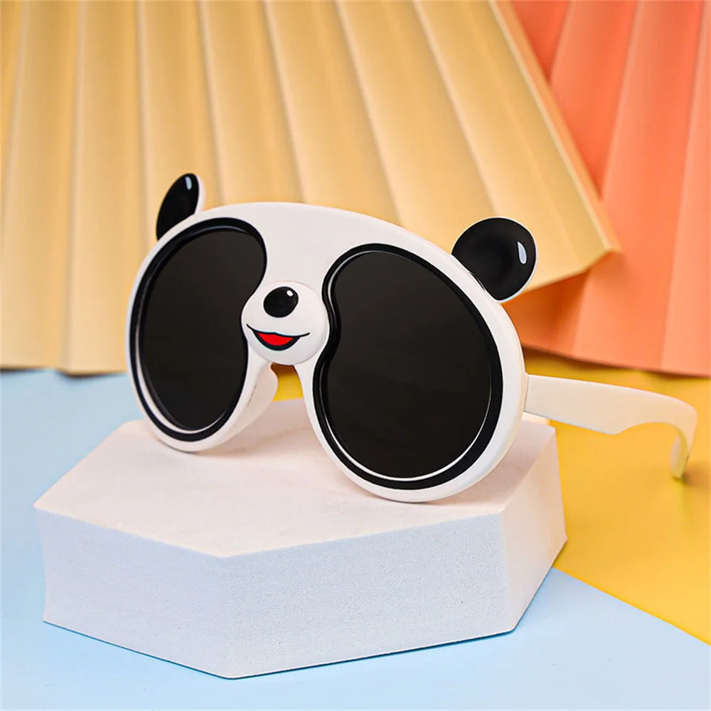 KLASSNUM Kids Boys Girls Funny Panda Sunglasses Cute Cartoon Children's Sun Glasses Silicone Frame Outdoor UV400 Shades New In