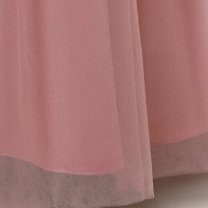 Girls Dress Pink Mesh Big Bow Girl Party Long Dresses Children Princess Ball Gown Dress Sleeveless Kids Wedding  Birthday Dress