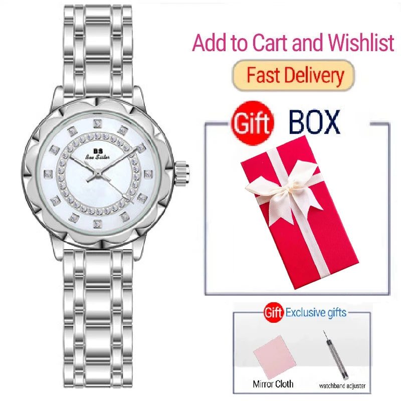 Top Brand Elegant Women Watches Luxury Rhinestone Ladies Wrist Watches Rose Gold Clock Watches For Women relogio feminino