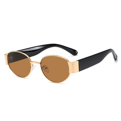 Sexy Brown Oval Sunglasses Women Fashion Brand Designer Vintage Small Frame Sun Glasses Hip Hop Men's Shades Unisex