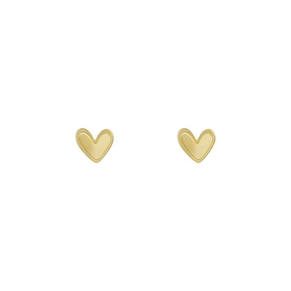 2024 New Design Copper alloy Frosted Gold Color Heart-shaped Stud Earrings For Girls' Sweet Accessories Women‘s Fashion Jewelry