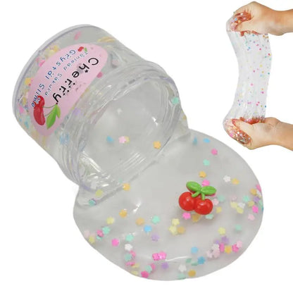 70ml Clear Slime Crystal Putty Soft Jelly Clay Fluffy DIY Clay Stretchy Toy Fake Cotton Candy Stress Relief Toys For Kids Adults