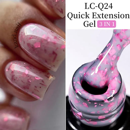 7ML Pink Glitter Quick Extension Gel Nail Polish