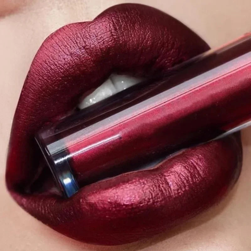 Matte Liquid Lipstick Waterproof Long Lasting 24 Hours Non-Stick Cup Shimmer Glitter Lip Gloss Women Lip Tint Makeup Cosmetics