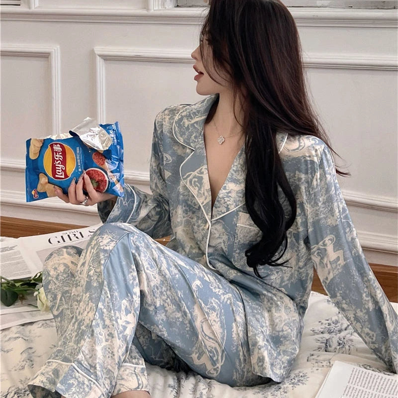 New Ice Silk Women Pajama