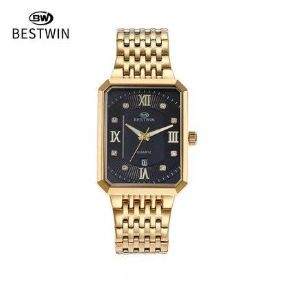 Square Men Gold Wrist Watches 2024 Rose Gold Stainless Steel Men Watches for Male Clock Date Relogio Masculino Luxury Brand Top